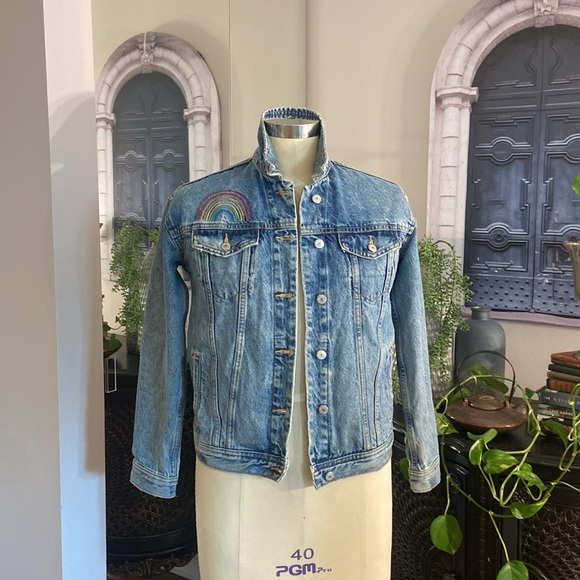 Old Navy boy friend Rainbow jacket size XS small! - Picture 3 of 9